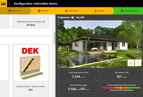 KONFIGURÁTOR RODINNÝCH DOMŮ - praktická online ukázka